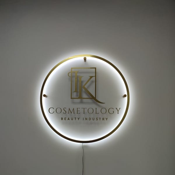 Backlit acrylic sign